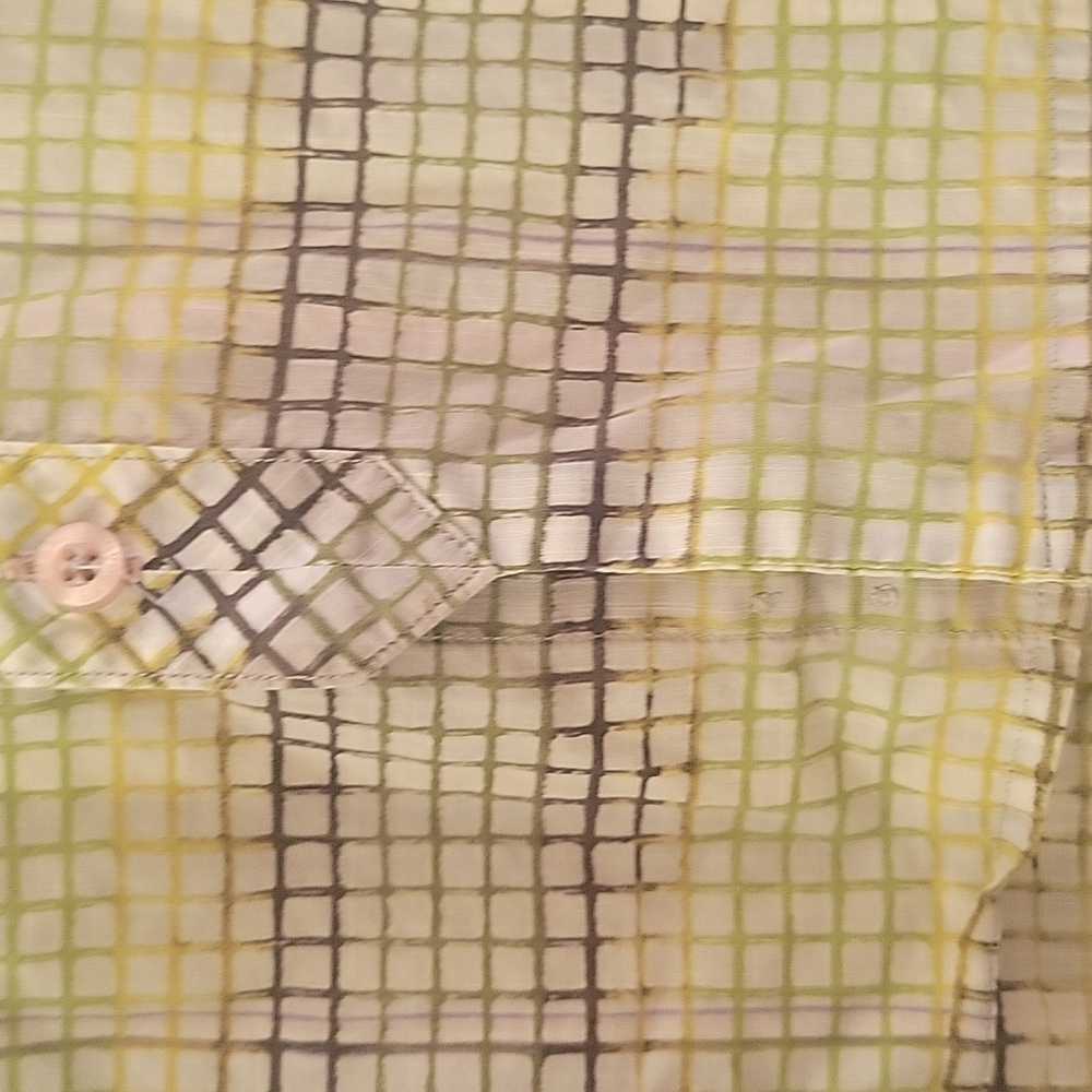 AX ARMANI EXCHANGE Men's Casual Checkered Shirt - Green and Purple, LARGE - Picture 3 of 5